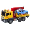 LEAN TOYS camião de reboque com grua e carro de corrida – conjunto de brincar com luz e som