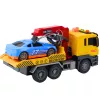 LEAN TOYS camião de reboque com grua e carro de corrida – conjunto de brincar com luz e som