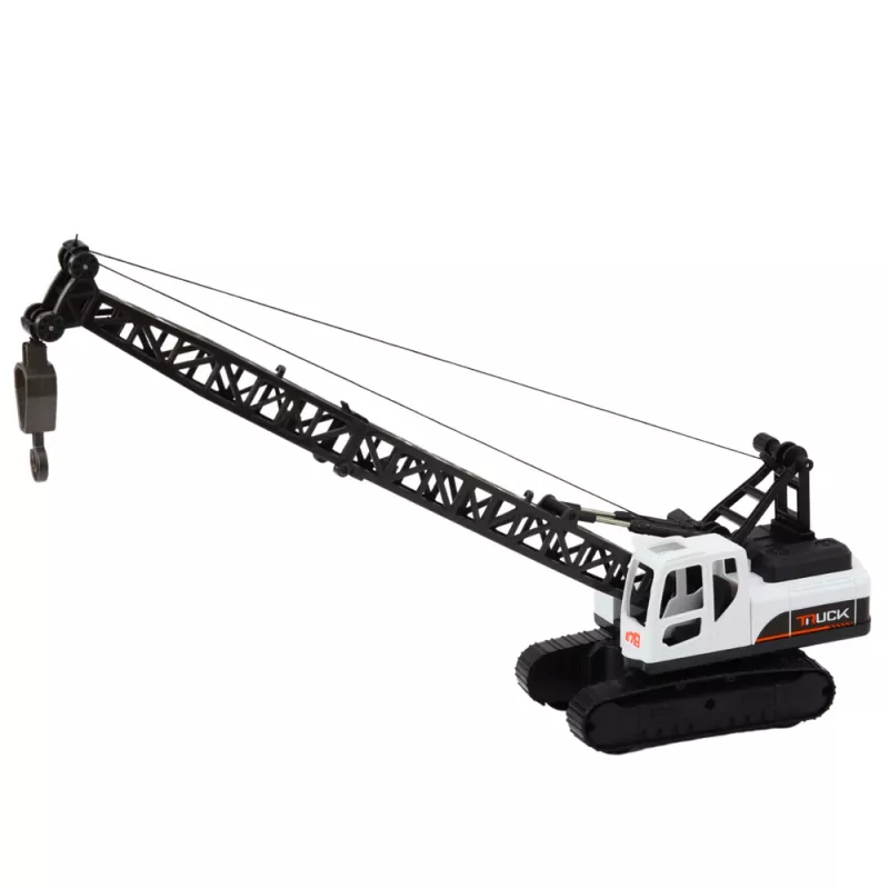 LEAN TOYS grua de lagartas com rotação 360° e gancho móvel, Branco
