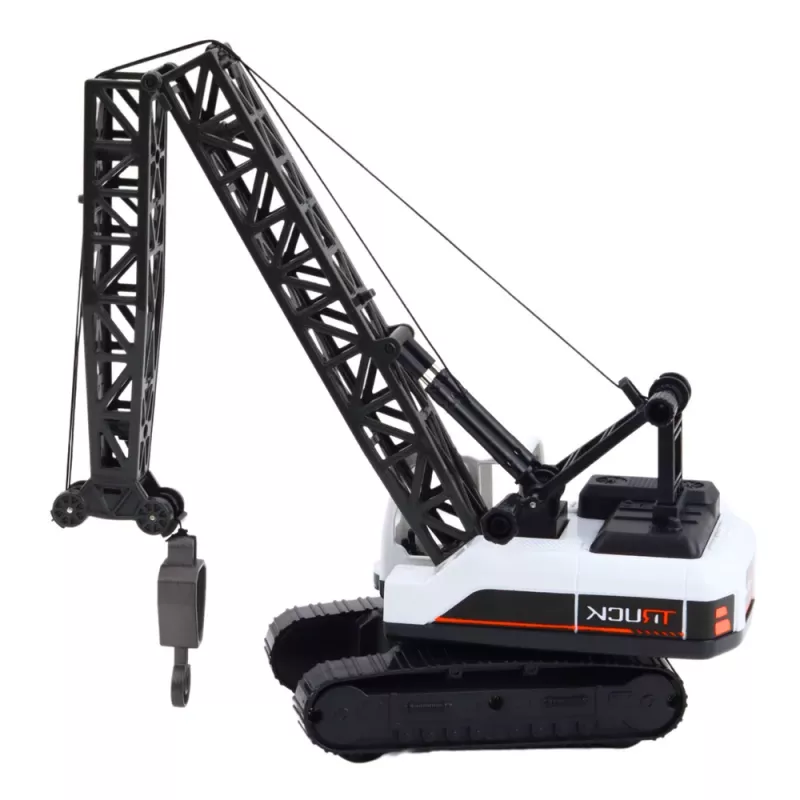 LEAN TOYS grua de lagartas com rotação 360° e gancho móvel, Branco