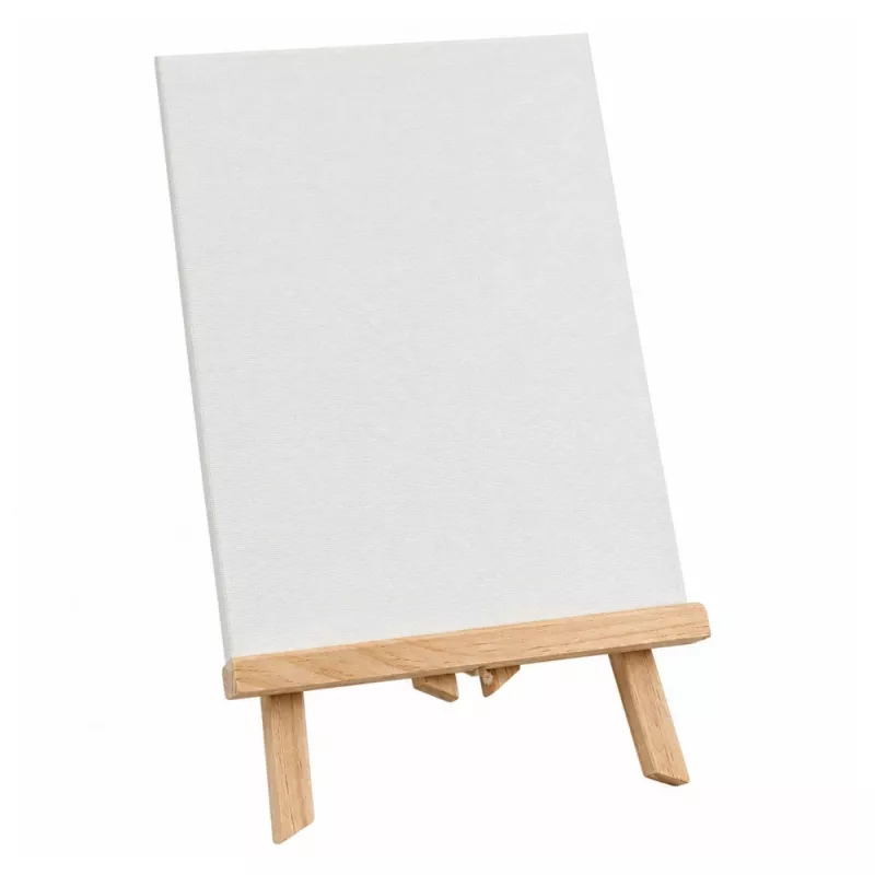 LEAN conjunto de pintura artística com cavalete de madeira de faia, 12 telas, 24 tintas acrílicas, 15 pincéis e acessórios - 64 peças