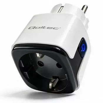 Tomada inteligente WiFi QOLTEC 16A com monitorização de energia e temporizador