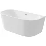 DEANTE KDS_015W Banheira de acrílico de parede ou autónoma 150 cm, oval, branca, capacidade 220 l, extravasor integrado, incl. válvula click-clack