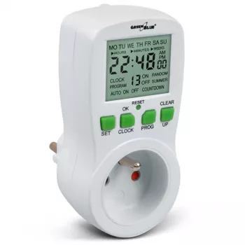 GreenBlue GB107 interruptor temporizador digital programável 16 programas 230V 16A Schuko