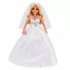 LEAN TOYS boneca Anlily noiva com vestido de noiva de lantejoulas com véu, ramo de flores, bolo, sapatos, 29 cm