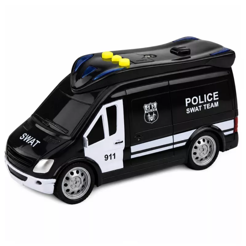 LEAN TOYS SWAT unidade especial carrinha de polícia com luz e som, escala 1:32, pull-back, metal die-cast