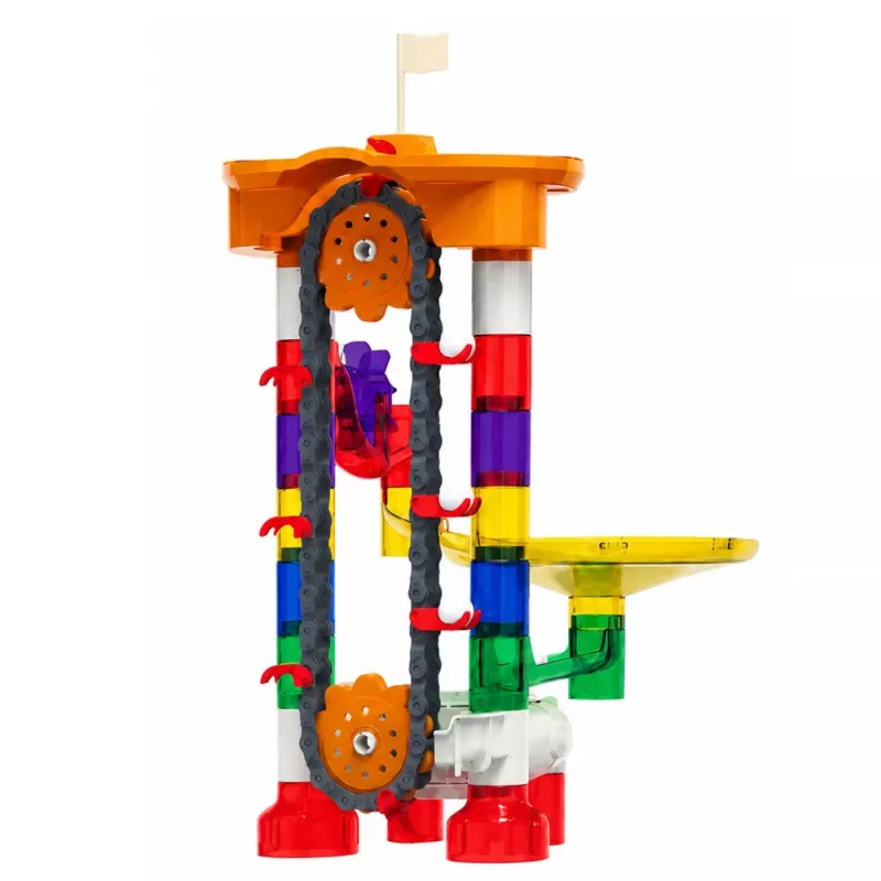 LEAN TOYS blocos de construção pista espacial para bolas túnel colorido 3D 85 peças