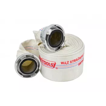 AWTOOLS AW WATER HOSE KPL. FIREFIGHTER 3 x 25m 8BAR conjunto de mangueiras de água para bombeiros, 75m de comprimento total, uniões Storz-C de 52mm, branco