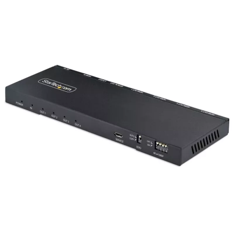 StarTech.com Splitter HDMI 4 Portas 4K 1x4, 4K 60Hz, HDMI 2.0, HDCP 2.2, HDR10, 18Gbps, EDID Copy, Caixa de aço