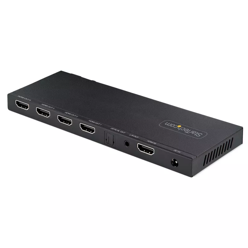 StarTech.com Splitter HDMI 4 Portas 4K 1x4, 4K 60Hz, HDMI 2.0, HDCP 2.2, HDR10, 18Gbps, EDID Copy, Caixa de aço