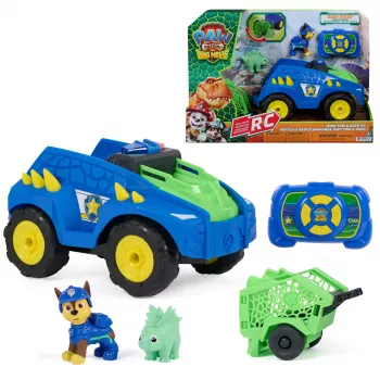 Paw Patrol: O Filme Dino - Veículo de resgate Dino RC Chase da Spin Master