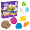 Kinetic Sand Beach Adventure Conjunto – 907g de areia em 3 cores com moldes, ferramentas e tabuleiro de brincar
