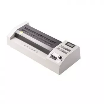 DELI Plastificadora de escritório E3895-EU A3 | Plastificação a quente com rolos a 250 mm/min, máx. 125 mícron, anti-encravamento, plastificação a frio, preto/prateado