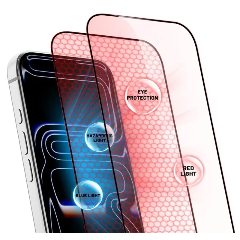 Proteção de ecrã CRONG Tempered Glass OptiRed para Apple iPhone 17 - dureza 9H, 0,33mm, ultraclara, oleofóbica, sem bolhas, 1 unid.