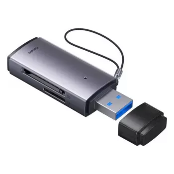 Leitor de cartões SD e microSD 2 em 1 Baseus USB 3.0 – cinzento