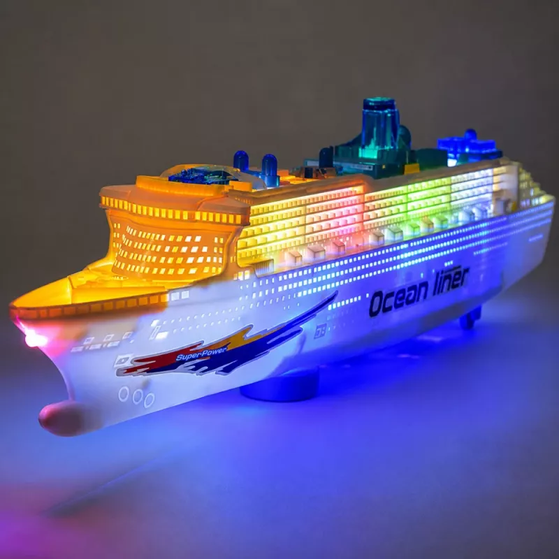 LEAN TOYS navio de cruzeiro de passageiros brinquedo com fricção, luzes e sons