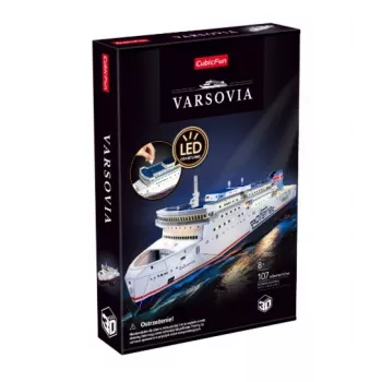 Puzzle 3D CubicFun - modelo de navio MS Prom Varsovia, 150 peças, 44 cm de comprimento montado, dificuldade média, a partir dos 8 anos