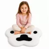 LEAN Tapete de peluche patas macio pelo preto e branco 60 x 60 cm