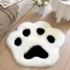 LEAN Tapete de peluche patas macio pelo preto e branco 60 x 60 cm