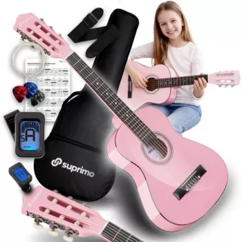 SUPRIMO JRC SET PK Guitarra clássica 1/4 rosa com acessórios