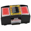 Baralhador de cartas eletrónico automático LEAN TOYS para 2 baralhos - a pilhas, plástico ABS, preto