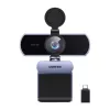 UGREEN FineCam Lite Webcam 4K UHD com matriz de 4 microfones, obturador de privacidade, campo de visão ajustável, auto-framing, HDR, USB-C, cinzento