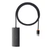 Baseus Lite Series hub USB 3.0 de 4 portas - 5Gbps, alimentado por bus, preto (WKQX030101)
