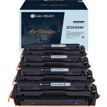 Cartuchos de toner compatíveis G&G pack de 4 para série HP 203X, preto ciano magenta amarelo, alta capacidade, GS-H203X-4P