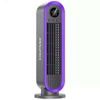 Ventilador de torre portátil AWEI F52 3600mAh recarregável por USB-C cinzento