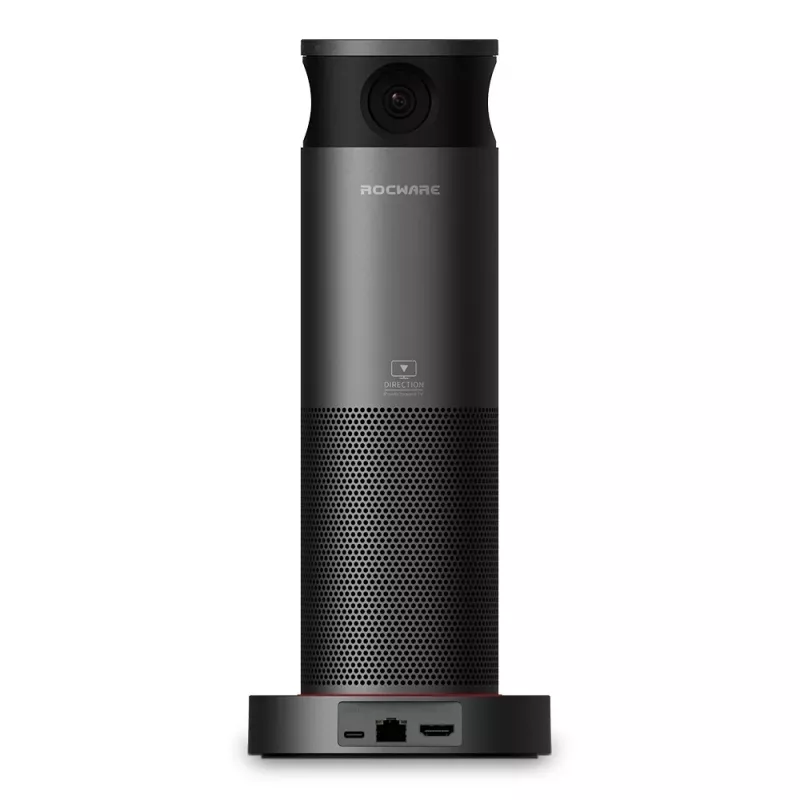 ROCWARE RC360 Câmara IP Wi-Fi panorâmica de 360°, 1080P Full HD, áudio bidirecional, visão noturna, para interior