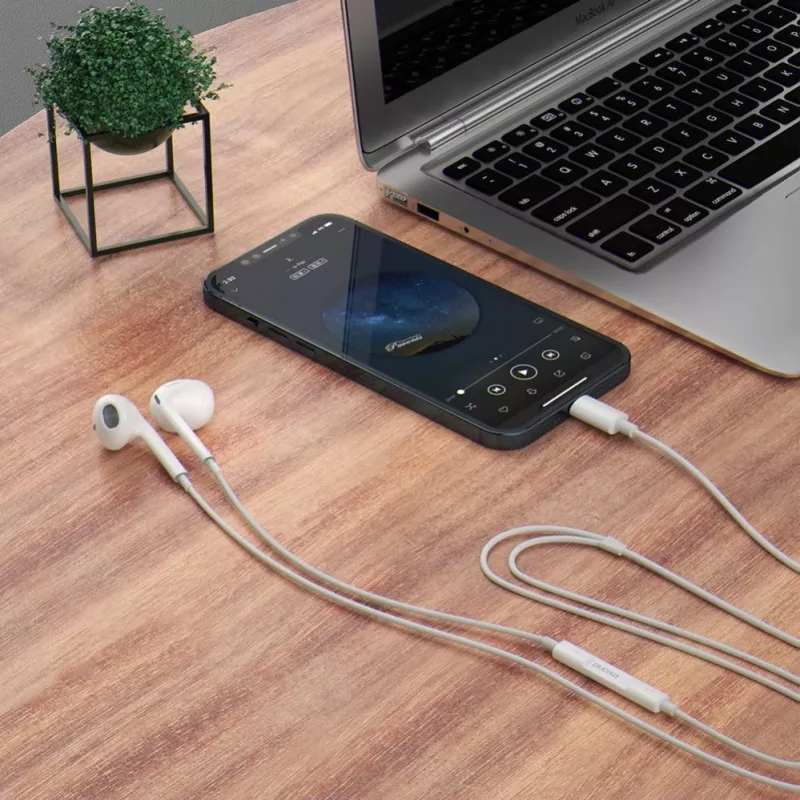 DUDAO X14ProT Auscultadores In-Ear com Conector USB-C, Cabo de 1,2 m, Branco