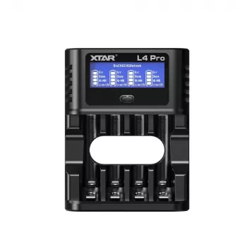 XTAR L4 PRO carregador de baterias USB-C Li-Ion/Ni-MH, 1,5V/1,2V