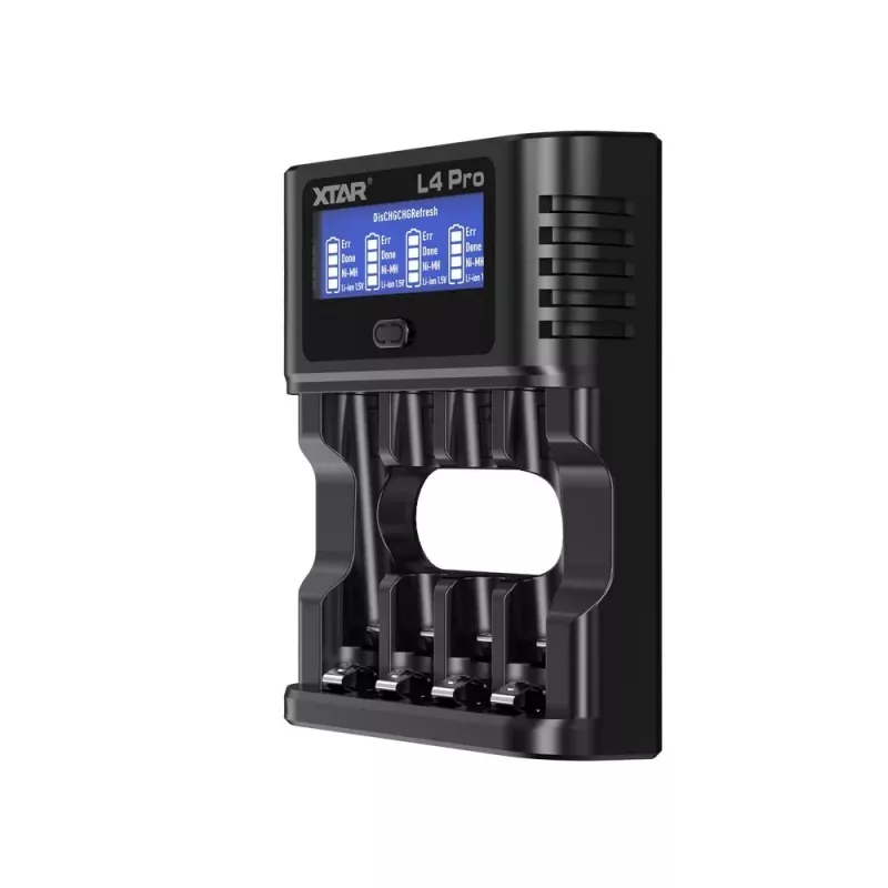 XTAR L4 PRO USB-C Carregador de pilhas Li-ion/Ni-MH, 1,5V/1,2V