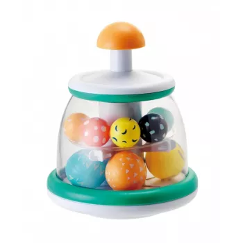 B-KIDS Rollabout Ball Top Infantino – brinquedo de empilhar e girar Mint com contas de chocalho para bebés a partir dos 6 meses