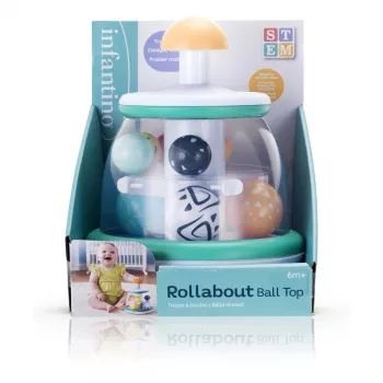 B-KIDS Rollabout Ball Top Infantino – brinquedo de empilhar e girar Mint com contas de chocalho para bebés a partir dos 6 meses