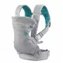 B-KIDS Infantino porta-bebés 4-in-1 convertível, cinzento, 3,6–14,5 kg, certificado JPMA, com babador Wonder Cover™ removível