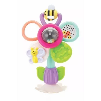 B-KIDS Infantino Flor giratória com ventosa – Brinquedo sensorial multicolorido para bebés a partir dos 6 meses