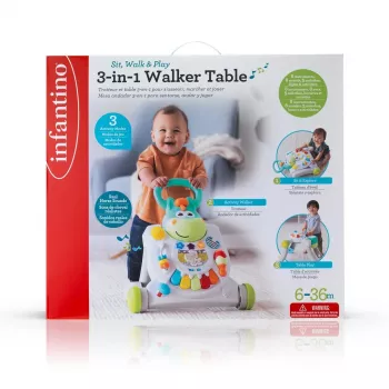 B-KIDS Pusher 3-in-1 cavalo Infantino Grow-with-Me andarilho de atividades