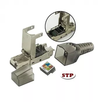 Ficha modular Techly 101911 RJ45 Cat6a 10G sem ferramentas, STP
