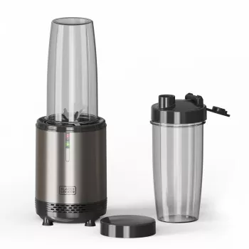 Batedeira pessoal BLACK+DECKER ES9120160B 1000W com 2 garrafas Tritan de 600ml e tampas de viagem