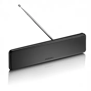 Antena interior para TV Philips SDV5225/12 com ganho ajustável, cabo coaxial de 1,8 m, 75 Ohm, filtro 3G/4G, DVB-T/T2