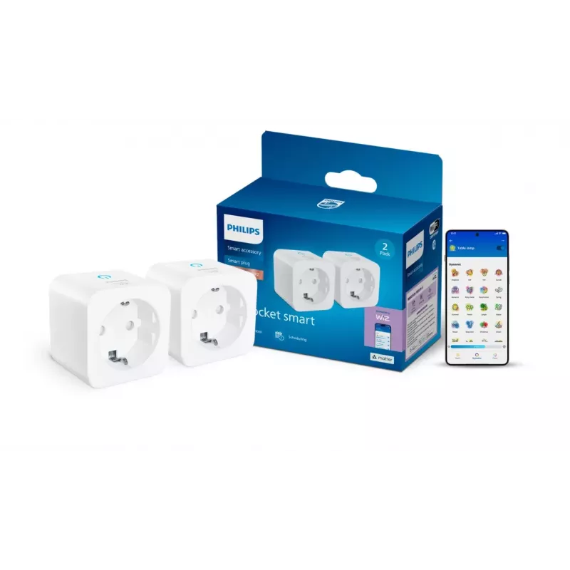 Tomada inteligente Philips Smart Type-F pack de 2 Matter