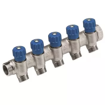 Válvula misturadora termostática Caleffi Série 5R 3/4 polegadas NPT entrada x 1/2 polegadas NPT saída, latão sem chumbo, ASSE 1017