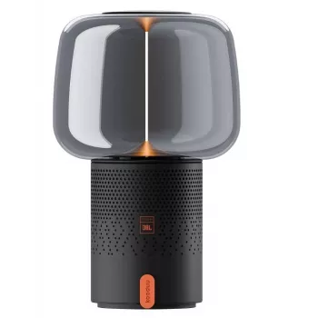 Lâmpada LED portátil KOODUU Serena Play com altifalante Bluetooth cinzento
