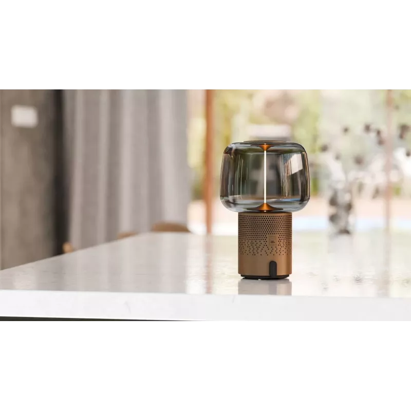 Lâmpada LED portátil KOODUU Serena Play com altifalante Bluetooth cinzento