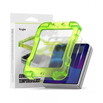 Protetor de ecrã em vidro temperado Ringke Cover Display Pro 2-Pack para Galaxy Z Flip 8 - transparente