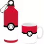Conjunto de garrafa de alumínio Pokemon 500ml com copo de cerâmica