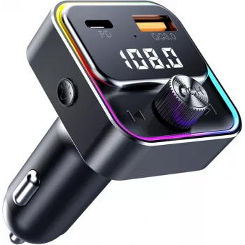 Transmissor FM Bluetooth SENCOR SWM 3000 com USB-A QC3.0, USB-C PD 3.0, reprodução MP3, mãos-livres, Siri e Google Assistant