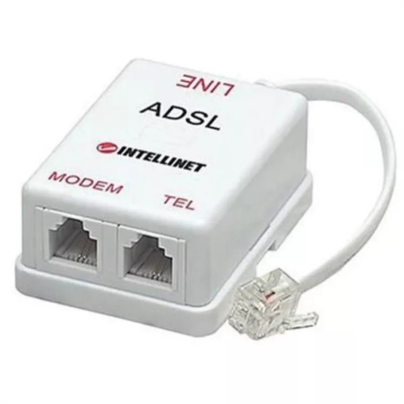 Splitter/filtro ADSL Intellinet ficha RJ11 para 2x conector fêmea RJ11, branco