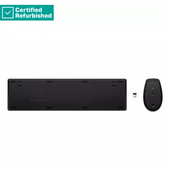 RENEW GOLD HP 655 Conjunto de teclado e rato sem fios, resistente a salpicos - Preto - Inglês dos EUA